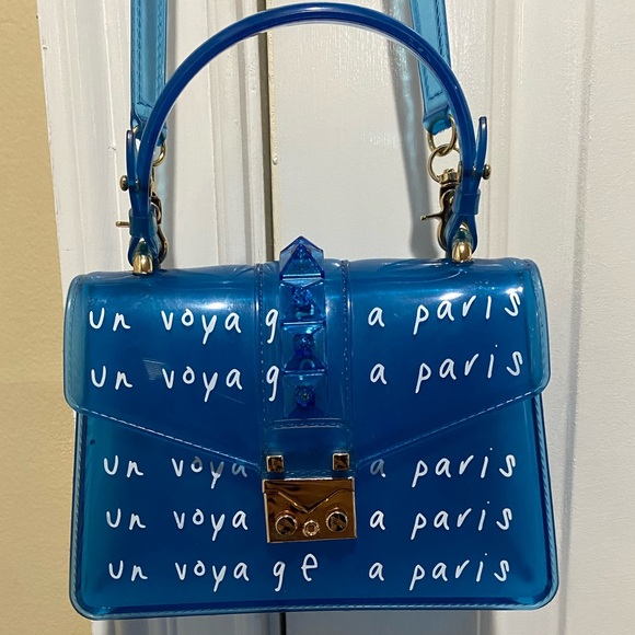 Blue Paris cross body bag/hand bag - Picture 4 of 4